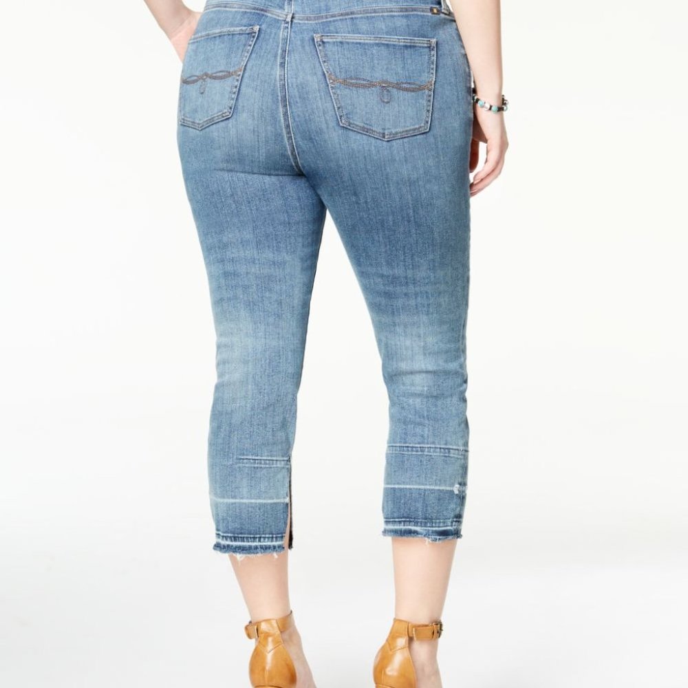 Lucky Brand Womens Plus Emma Straight Crop Jeans